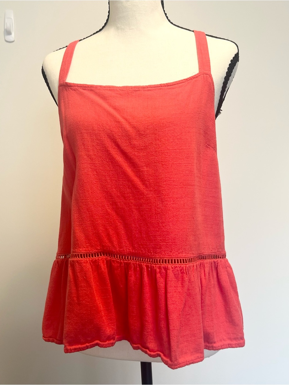 Dotti Red Ruffle Hem Camisole Tank